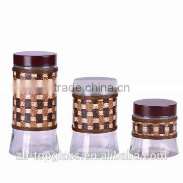 wholesale glass dessert jar with straw