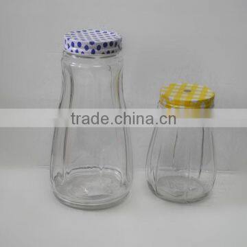 Clear Empty Big Belly Milk Clear Glass Sealable Bottle with Hole Lid