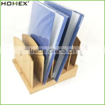 5 Divider Bamboo Organizer for File in Office Desktop/File and Mail Holder/Homex_FSC/BSCI Factory