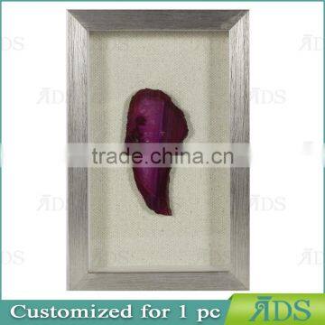1Pc Customized 3D Shadow Box Wall Art With Color Natural Agate Stone photo-2