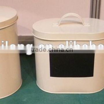 Enamel metal pet food container