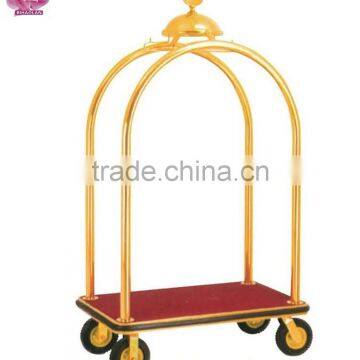 stainless steel luggage trolley for hotel lobby BY-392