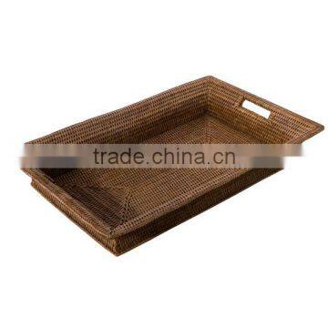 Natural Rattan Storage Serving Tray photo-6