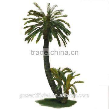 Outdoor Artificial Palm Trees with Bent Tree Trunk for Park Decoration