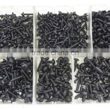 DIY Assortment Box of 700 Black Self Tapping Screws PZD Flange 350563 photo-3