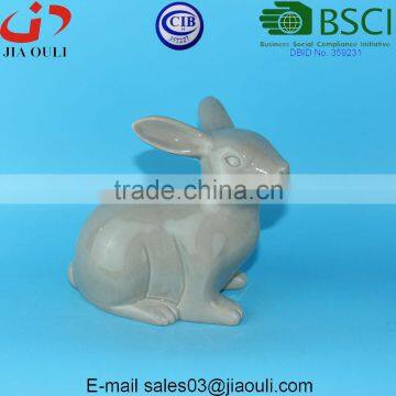 BSCI Audit Factory EASTER Rabbit Figurines Small Grey/white Porcelain Ceramic Rabbit, Easter Bunny photo-5