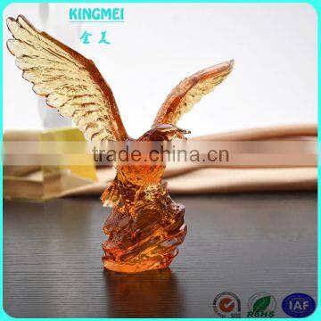 Customized Blank Crystal Trophy With Eagle Colored Glaze On The Top photo-2