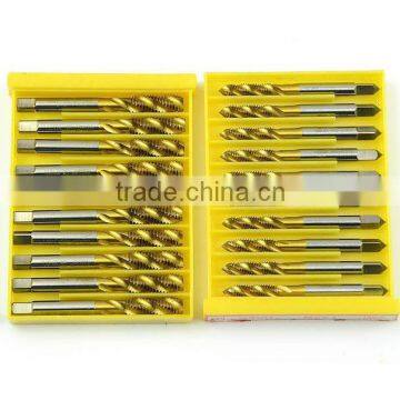 7pcs/set 3-12mm Tap & Die Set Hand Tools Titanium Coating Cutting Hole HSS Taps Set Spiral Groove Helical Fluted photo-4