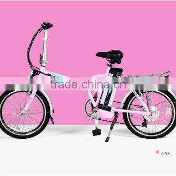 2017 lady pink Aluminum Alloy electric folding bike efb 05 of 36V250W