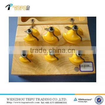 6 pcs router bit set with wooden case