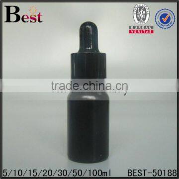 5 ml 10 ml 15ml 20ml 30ml 50ml 100ml Black Glass Bottle Frosted Black Glass Bottle With Black Dropper photo-2