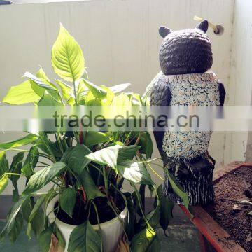Coffee Land Cute Smart Garden Owl With Plastic Bobbling Head Activated Moving by Wind Action