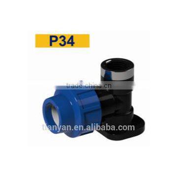 TY High Quality PP Compression Fittings ELBOW WITH PLATE Eco-friendly Cheap Price Full Size Factory Price List Discount photo-2