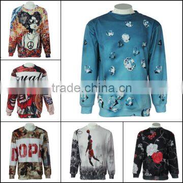 Wholesale 3d custom printed crewneck sweatshirt