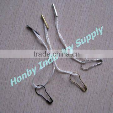 Clothing Hang Tag White Nylon String Pear Safety Pin