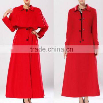 Charming prety Womens red Wool Maxi Coat, Winter red long thick Cape Poncho Overcoat