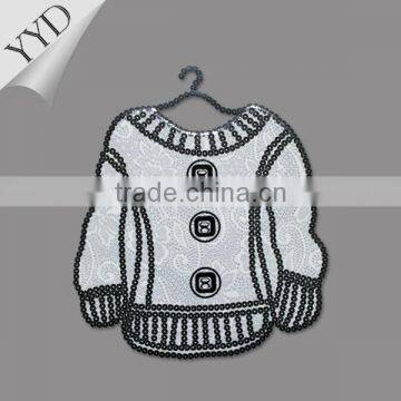 customer kids garment lace and holofoil sequins heat transfer applique