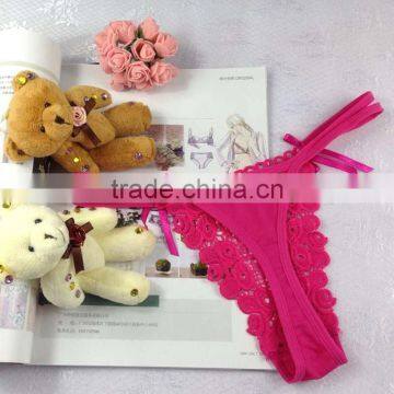 Stock Valentine's Day Roses Embroidery Transparent Sey Bandage g Strings Thongs Women Panties Underwear Lace Briefs Erotic G-str photo-5