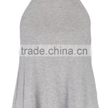 MGOO New Fashion Racer Back Knitted Loose Fit Tops For Women Solid Color High Neck Tank Tops photo-5