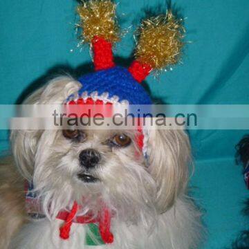 Funny Winter Handmade Knitting Christmas Dog Hat photo-3