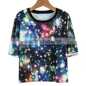 all over sublimation print t shirt short loose galaxy print t shirt design