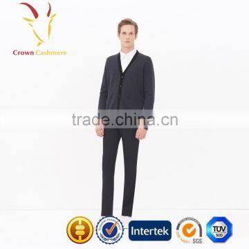 Excellent Mens Knitted Wool Pure Cashmere Cardigan photo-3