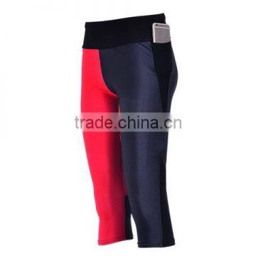 2017 Top Quality Women's Custom Logo Compression Short Tights With Pocket photo-2