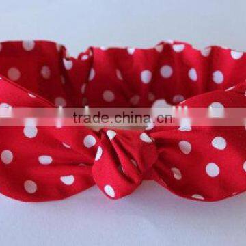 Girl red polka dot Head wrap Baby Bow Girls headband