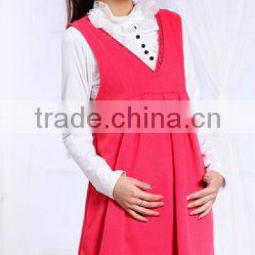 High quality 100%Cotton plain color pregnant women dresses