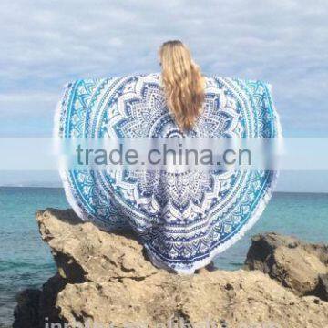 100% Cotton Custom Reactive Printing Round Towel Beach photo-5