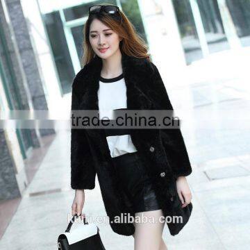 2016 New Design Women Winter Mink Fur Overcoats Hot Sale Fashion Lady Fake Fur Coats photo-2