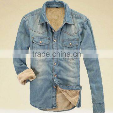 Hot China products wholesale Fleece Liner Shirt , Heavy Fabric Shirt , Denim Shirt for Winter