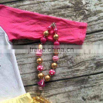 Baby Girls Fall Clothes Baby Girls Boutique Clothing Girls Top With Akirts Sets With Mathicn Necklace and Headband photo-4