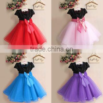 children party dresses Gold Flower Overlay Dress matching Doll Outfit walson