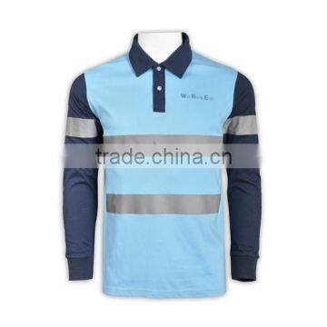 IS09001/BSCI Long Sleeve Polo Shirt With 3M Reflective Tapes EN 471 photo-3
