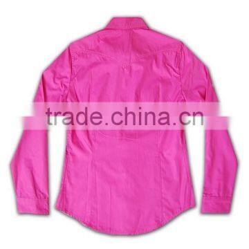 100% Cotton Design China Made Popular Ladies Pink Color Dress Shirt photo-5