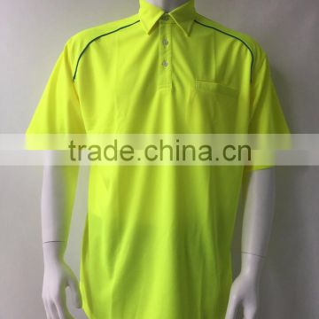 High Visibility Australia mens reflective safety yellow breathable polo shirt