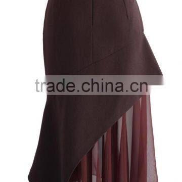 2016 Guangzhou Shandao Factory Summer New Arrivals High Fashion Formal Wine Red High Waist Cotton Ladies Office Uniform Skirts photo-5