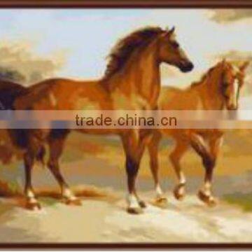 Hot Sale Handmade Running Horses Tiger,lion Painting Animal Oil Painting by Numbers Pictures photo-3
