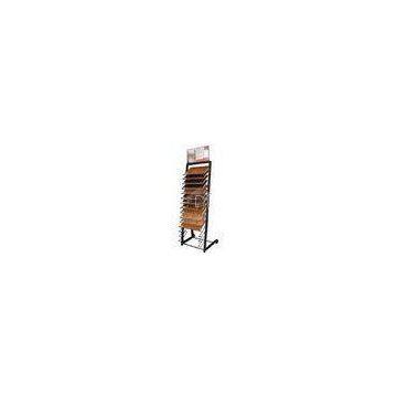 Unique MDF / wood Flooring Display Racks sheet metal, tube Material 12 wire shelves