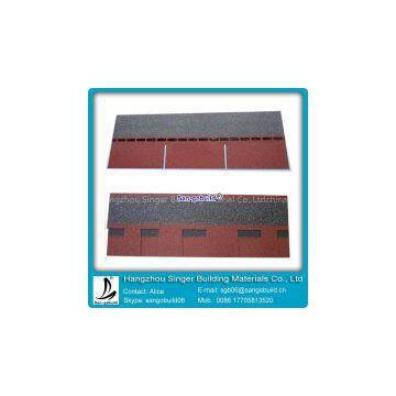 Double color and single color asphalt shingle for roofing materials
