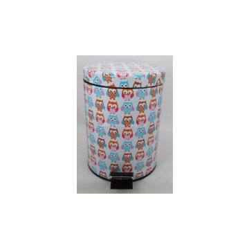 5L Pedal Bin, With Owl Pattern