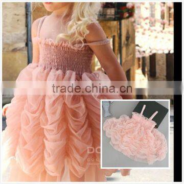 In Stock flower children dress summer kids pom pom dress newborn baby dress girl M6061101