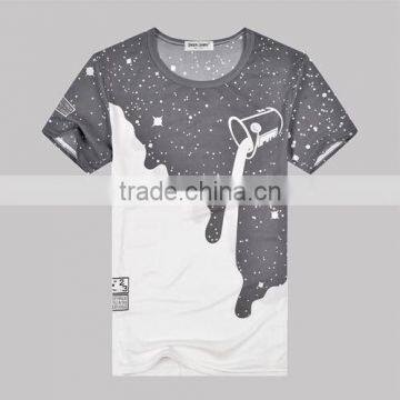 Hot Sale Mens Summer Tops Plus Size Short Sleeve t shirt Milk Printed Cotton tshirt Men 3d t-shirt