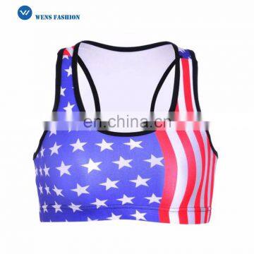 2017 New Design American Style Custom Printed Women Fitness Bra