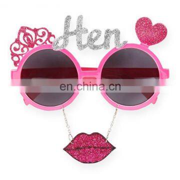 HEN-0033 wholesale Bride To Be Badge Hen Night Party pink glasses