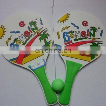 Classic Beach Tennis Wooden Paddle Game Set With 2 Balls, 2 Thick Water Resistant Wooden Rackets, 1 Reusable Net Bag photo-4