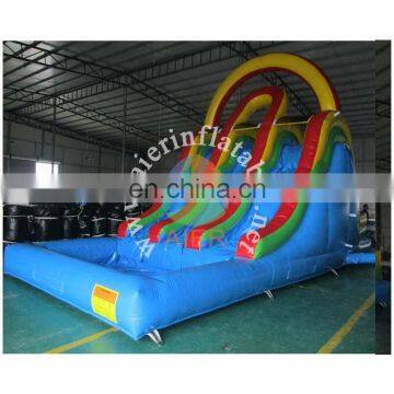 Aier Giant Hot Sale Blue Outdoor Inflatable Water Slide With Pool photo-2