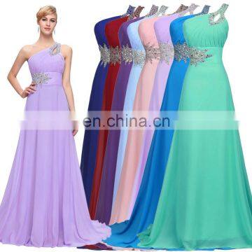 Grace Karin Women Fashion One Shoulder Mermaid Long Beaded Lilac Prom Dress CL2949-8 photo-5
