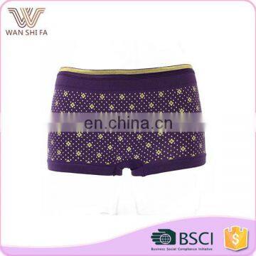 Purple flowers printed customized size promotion ladies panty brand names